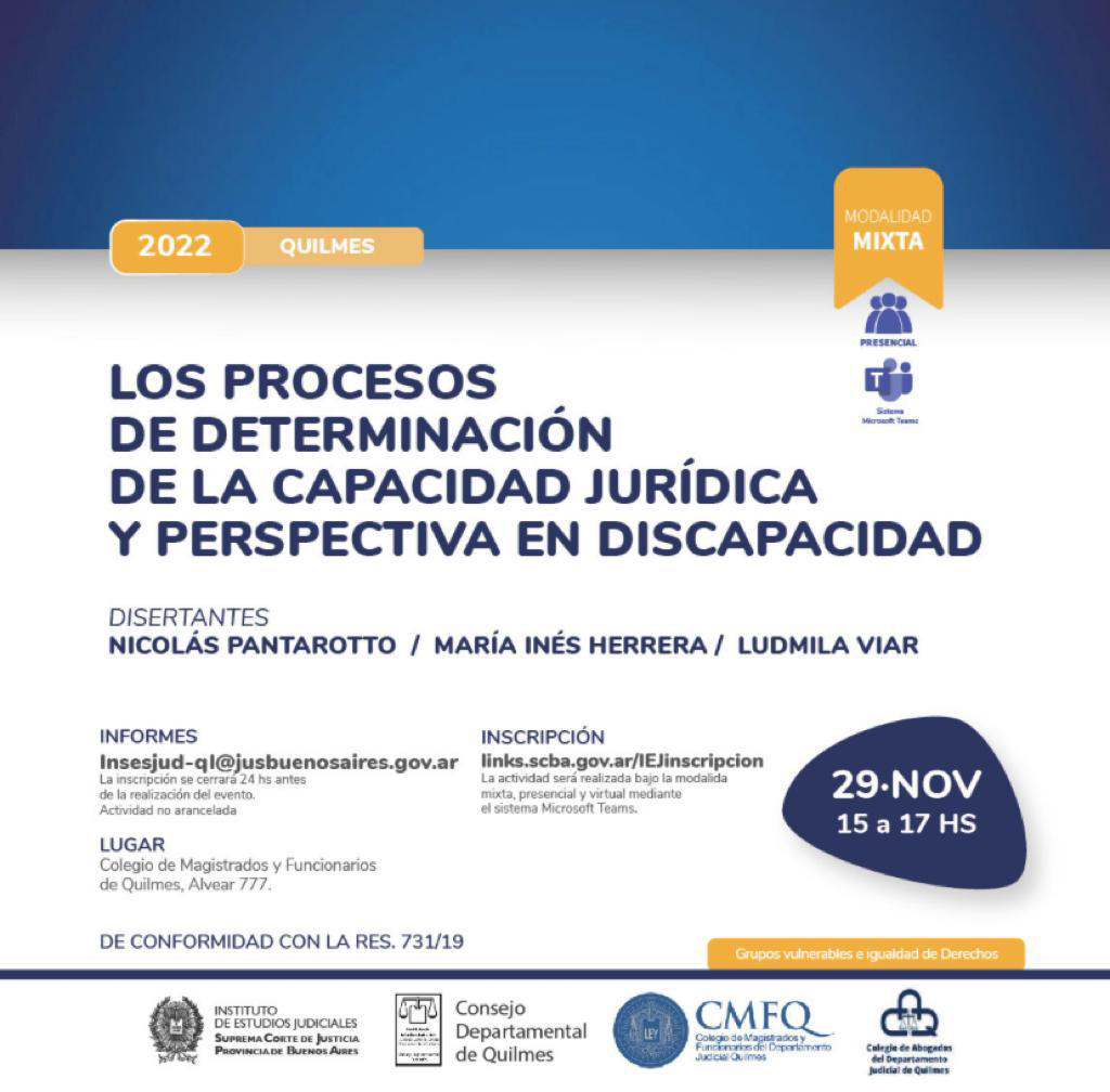 Curso: Los Procesos de Determinación de la Capacidad Jurídica y Perspectiva en Discapacidad
