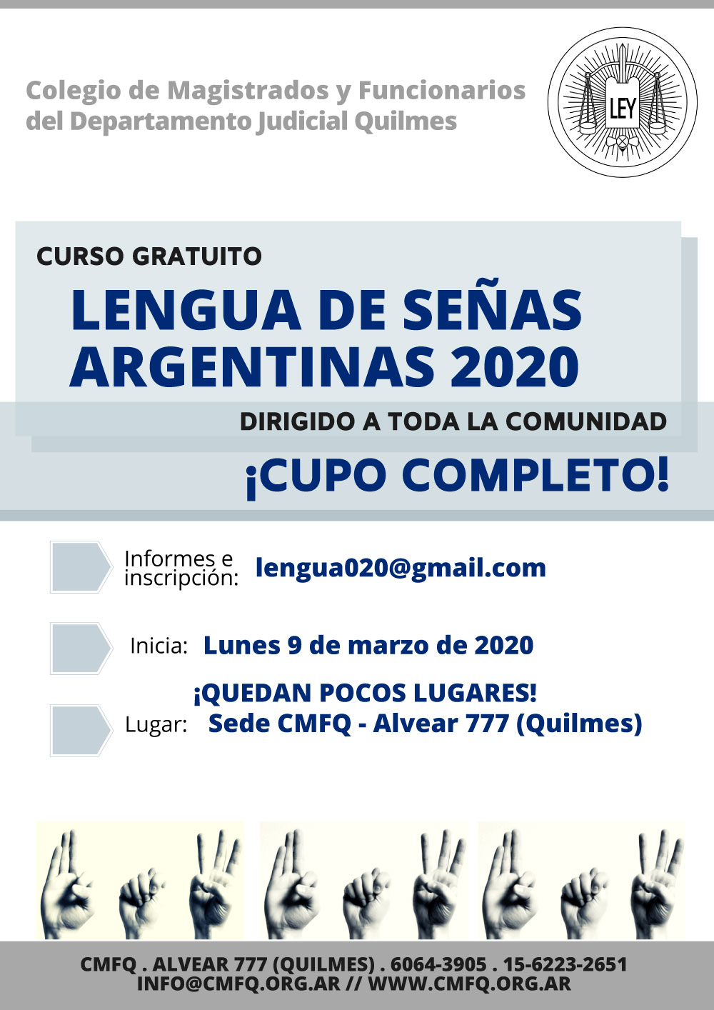 Curso gratuito: LENGUA DE SEÑAS ARGENTINAS 2020