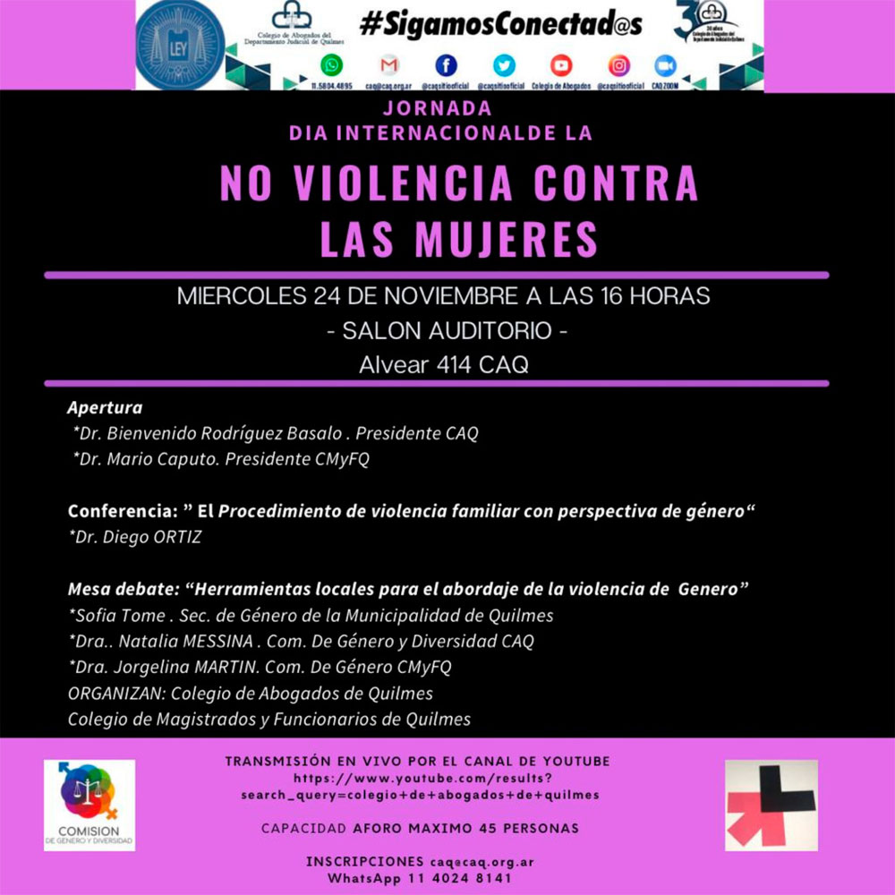 Jornada por el DIA INTERNACIONAL DE LA NO VIOLENCIA CONTRA LAS MUJERES
