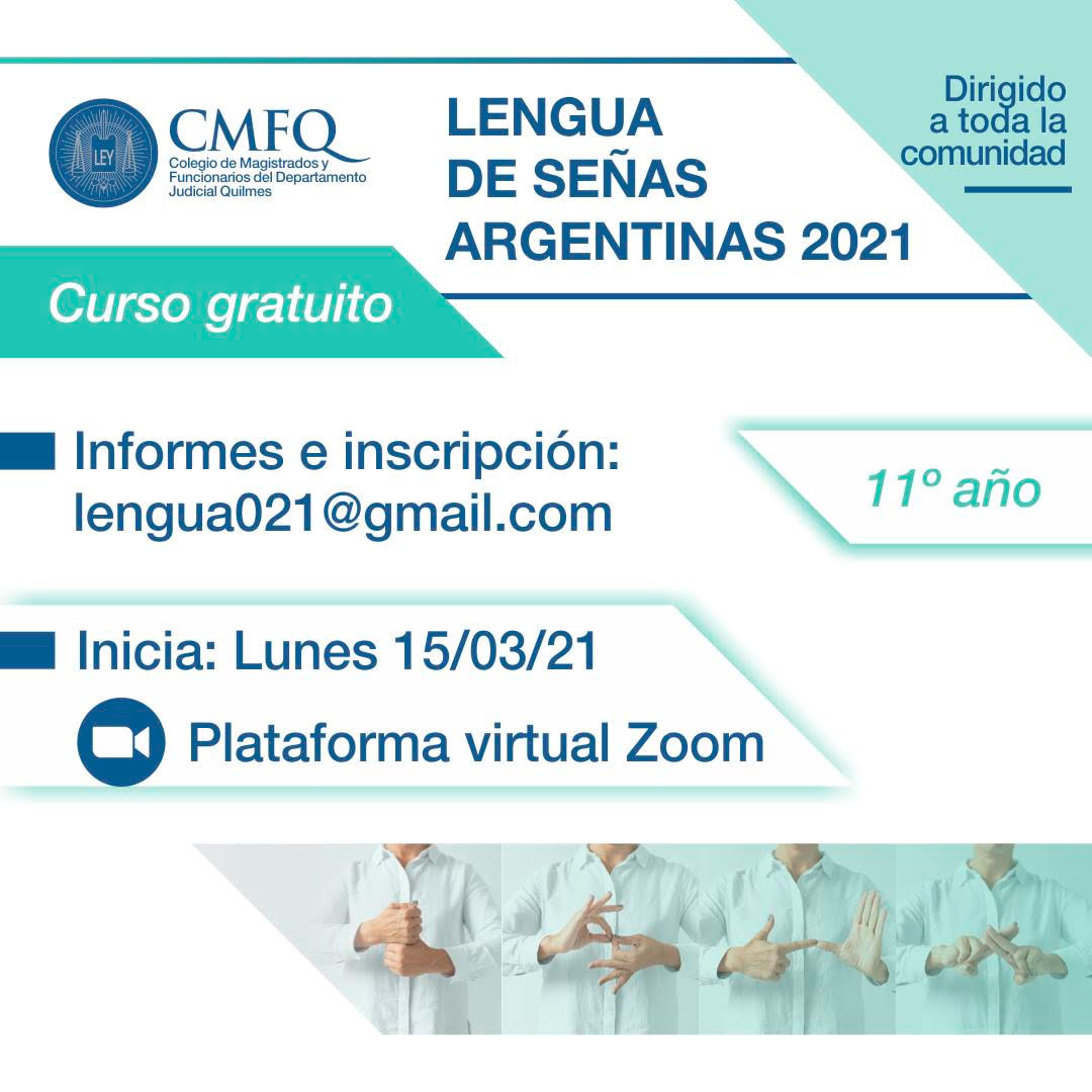 CMFQ - CURSO GRATUITO DE LENGUA DE SEÑAS ARGENTINAS 2021 