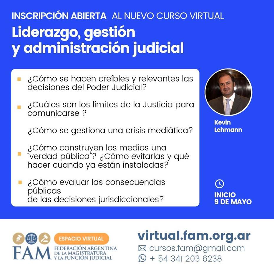 FAM//Curso Virtual: Liderazgo, Gestión y Administración Judicial
