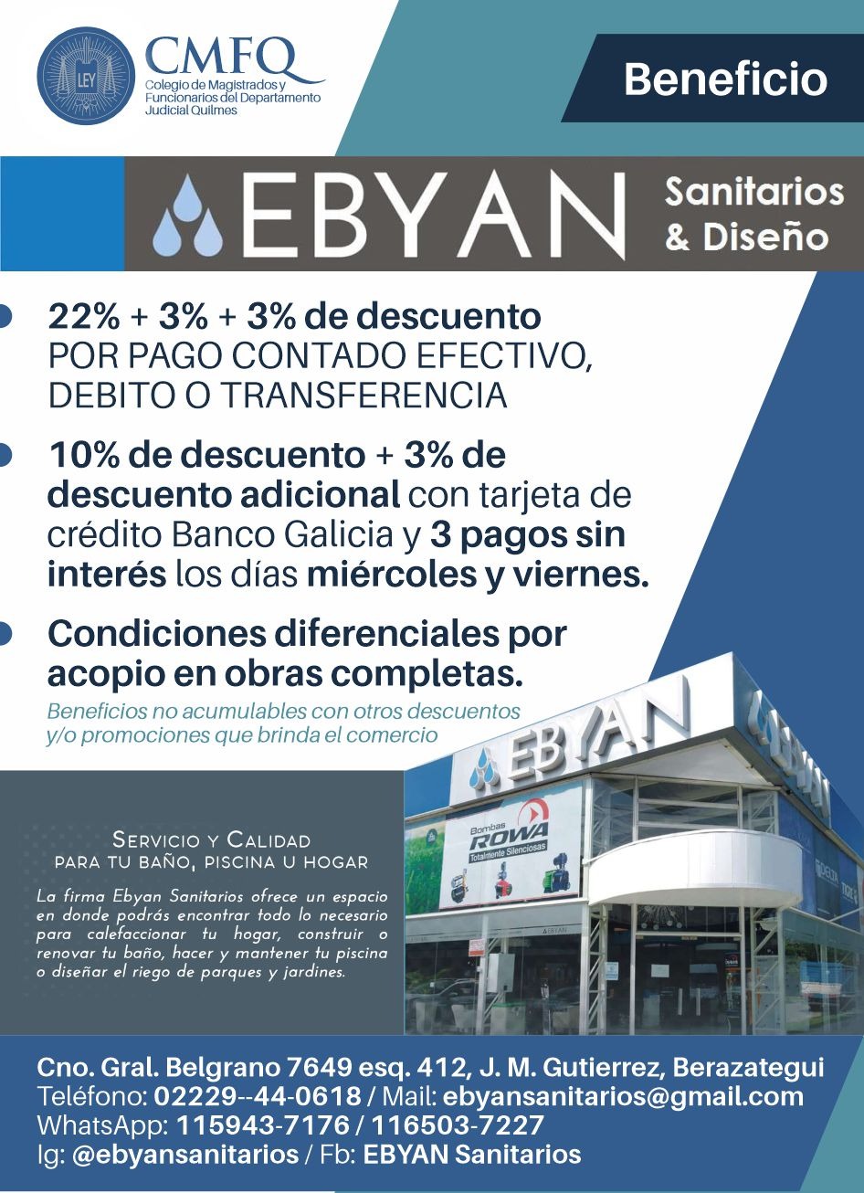 Descuento con EBYAN Sanitarios & Diseño 