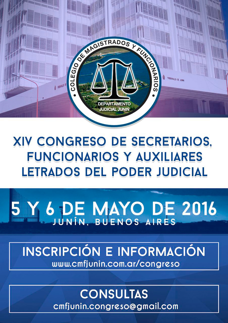 XIV Congreso Provincial de Secretarios, Auxiliares Letrados y Funcionarios del Poder Judicial y Ministerio Público